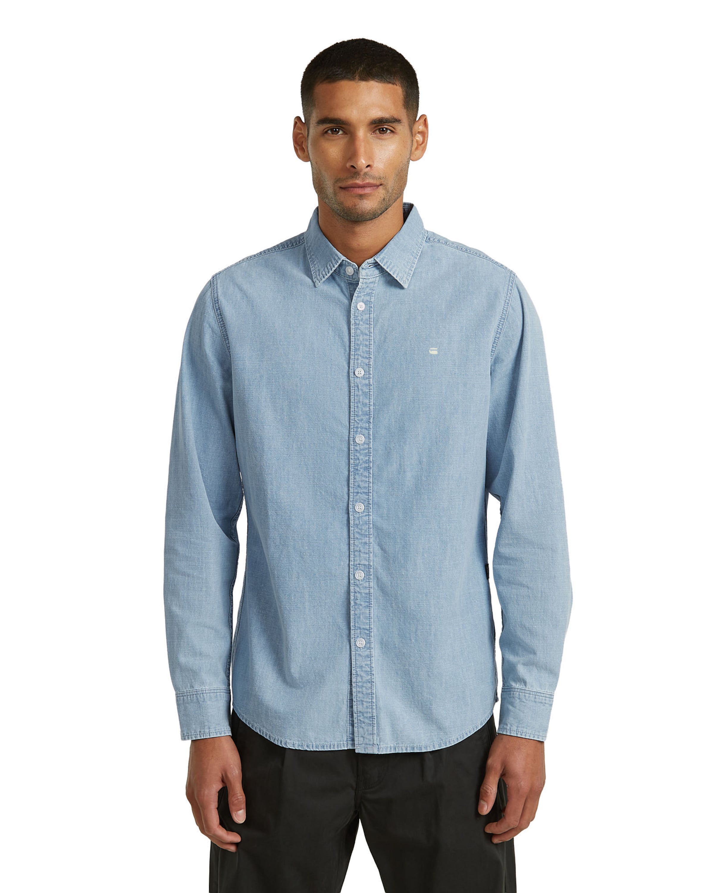 G-STAR Regular fit Zakelijk overhemd 'Clean Slim Shirt ' in Blauw: voorkant