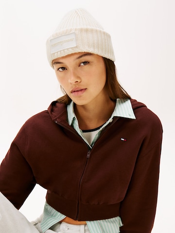 Bonnet Tommy Jeans en beige : devant