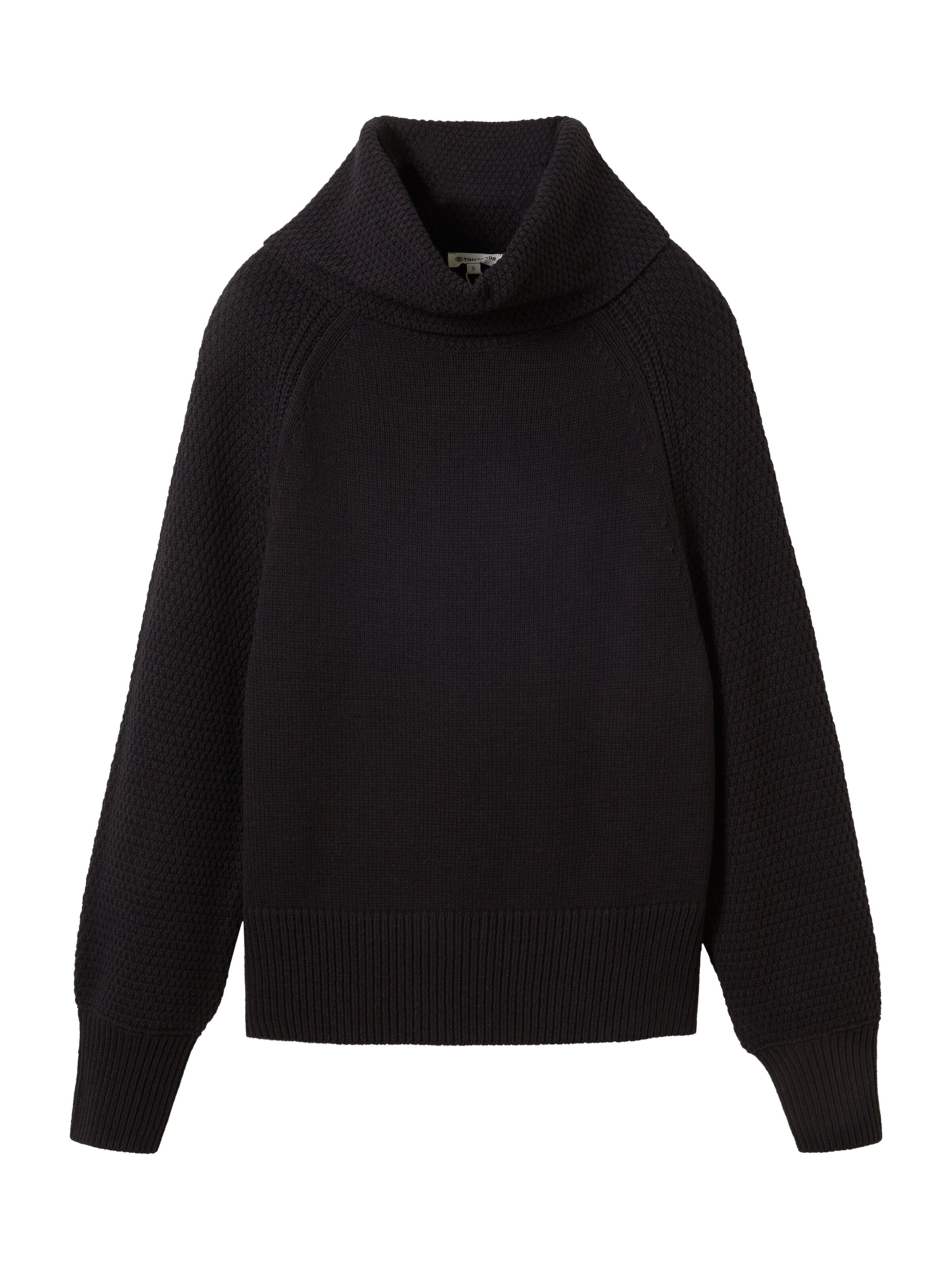 TOM TAILOR Sweater in Black: front