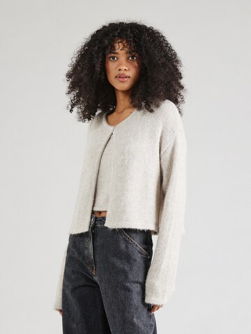 PIECES Strickjacke 'PCRUNO' in Grau: Vorderseite