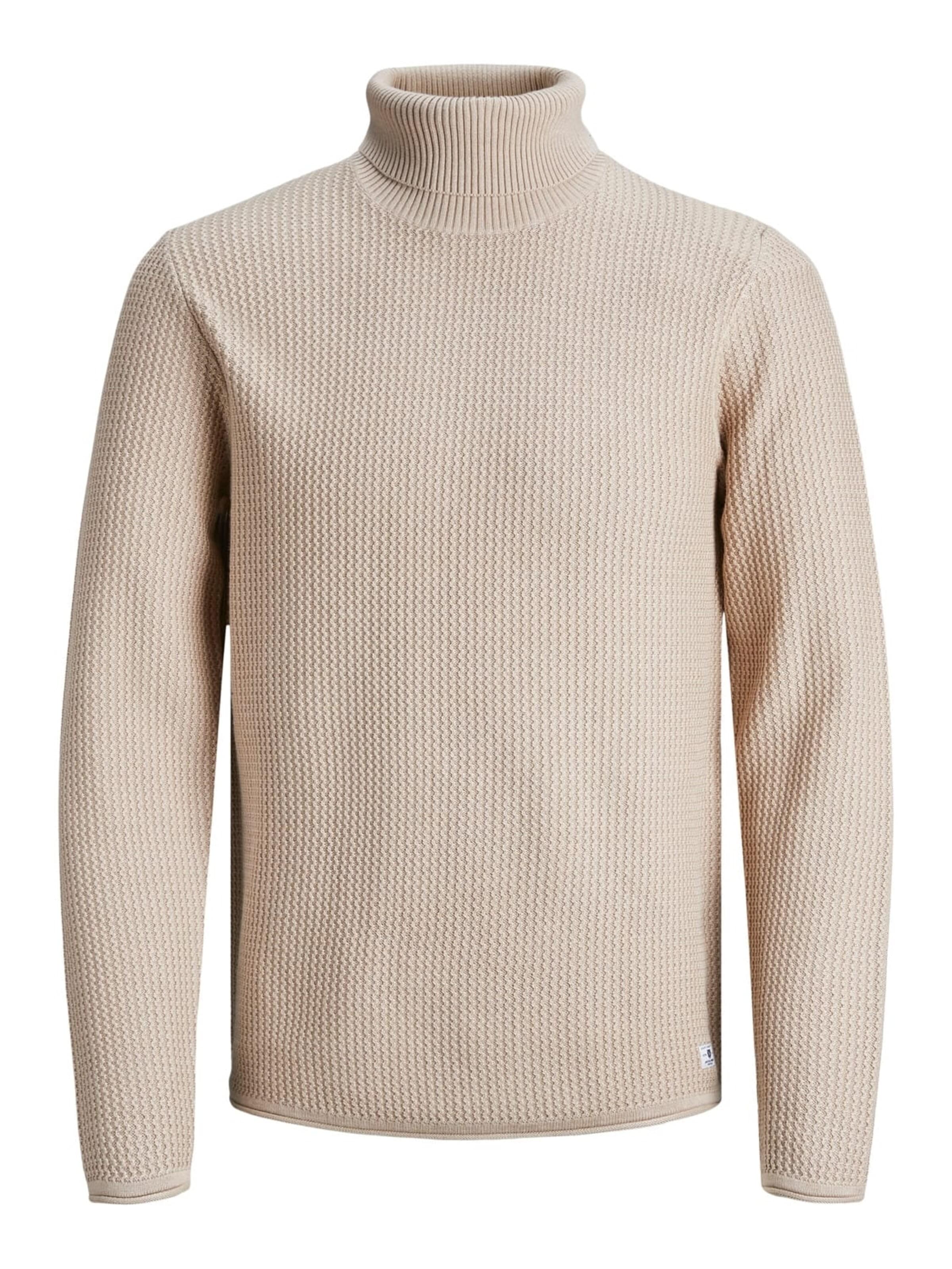 JACK & JONES Sweater 'blucarlos' in Beige: front