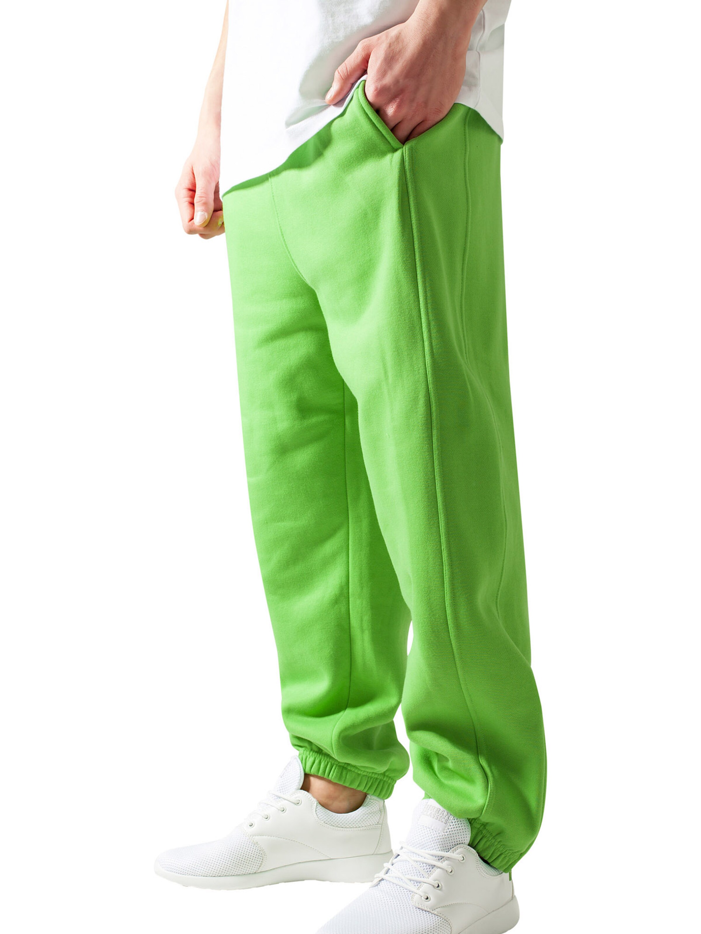 Urban Classics Zúžený Kalhoty – zelená: přední strana