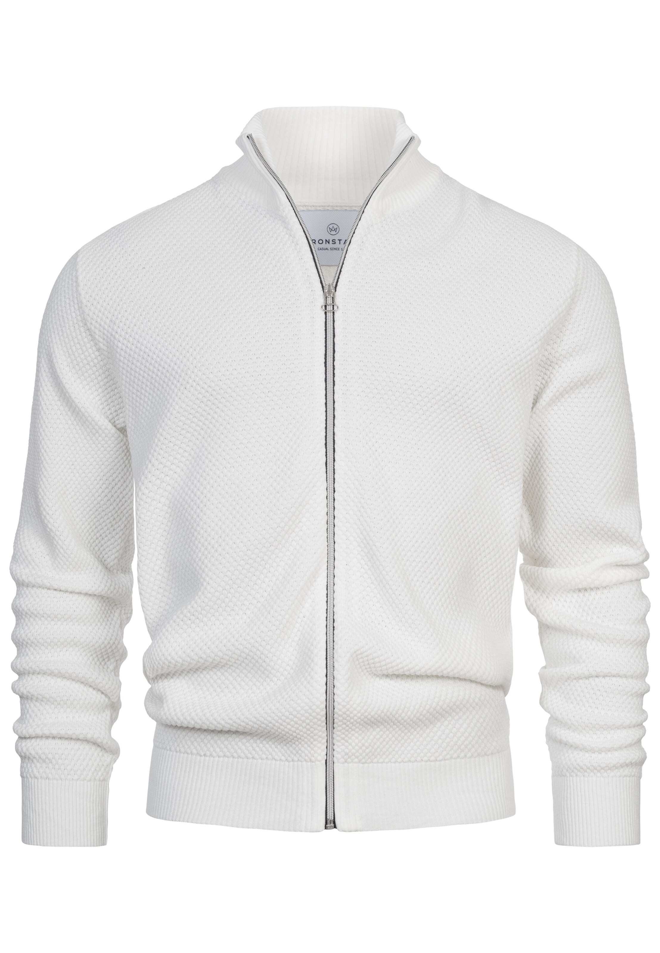 Kronstadt Strickjacke 'Erik' in Weiß: Vorderseite