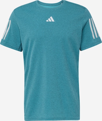 ADIDAS PERFORMANCE - Camiseta funcional 'Own The Run Heather' en azul: frente