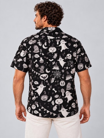 King Kameha Shirt 'Helloween Pumpkin Ghost' in Grijs