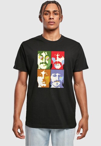 Merchcode Shirt 'Beatles -  Color Heads' in Zwart: voorkant