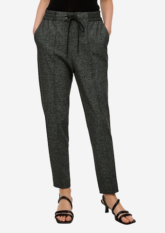 s.Oliver BLACK LABEL Regular Pleat-Front Pants in Black: front