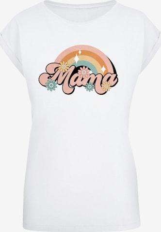 F4NT4STIC Shirt 'Mothers Day Celebration Rainbow Mama Design Mom Appreciation' in White: front