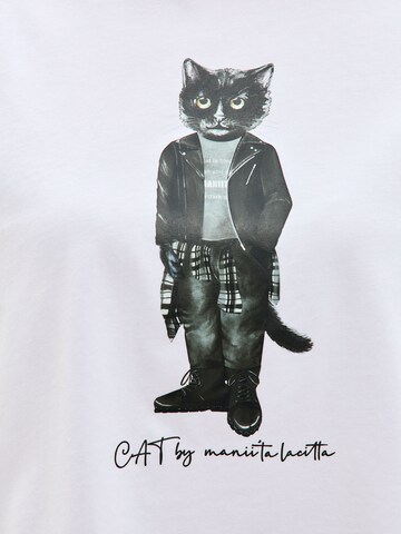 CAT by Maniita Lacitta Shirt mit Katzenprint ROCKER CAT in Weiß
