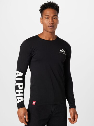 ALPHA INDUSTRIES Shirt in Zwart: voorkant