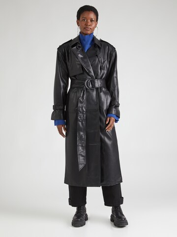 TOPSHOP Between-seasons coat in Black: front