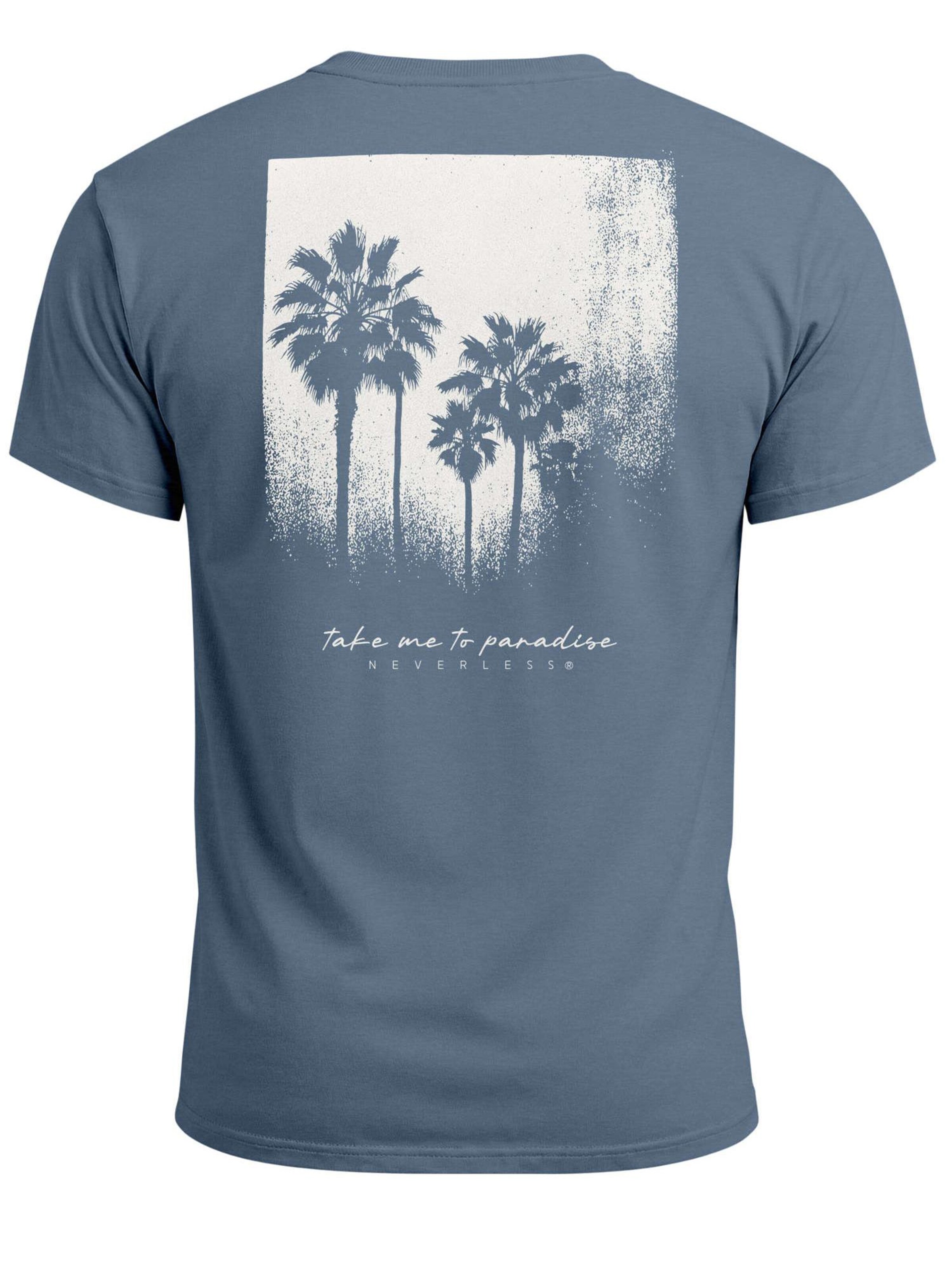 Neverless Shirt 'Palmen'‌‌‌‌‌‌‌‌‌‌ in Blau