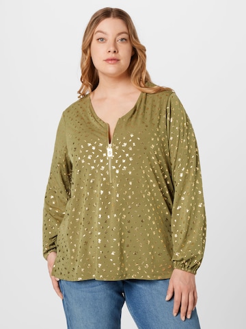 Michael Kors Plus - Blusa en verde: frente