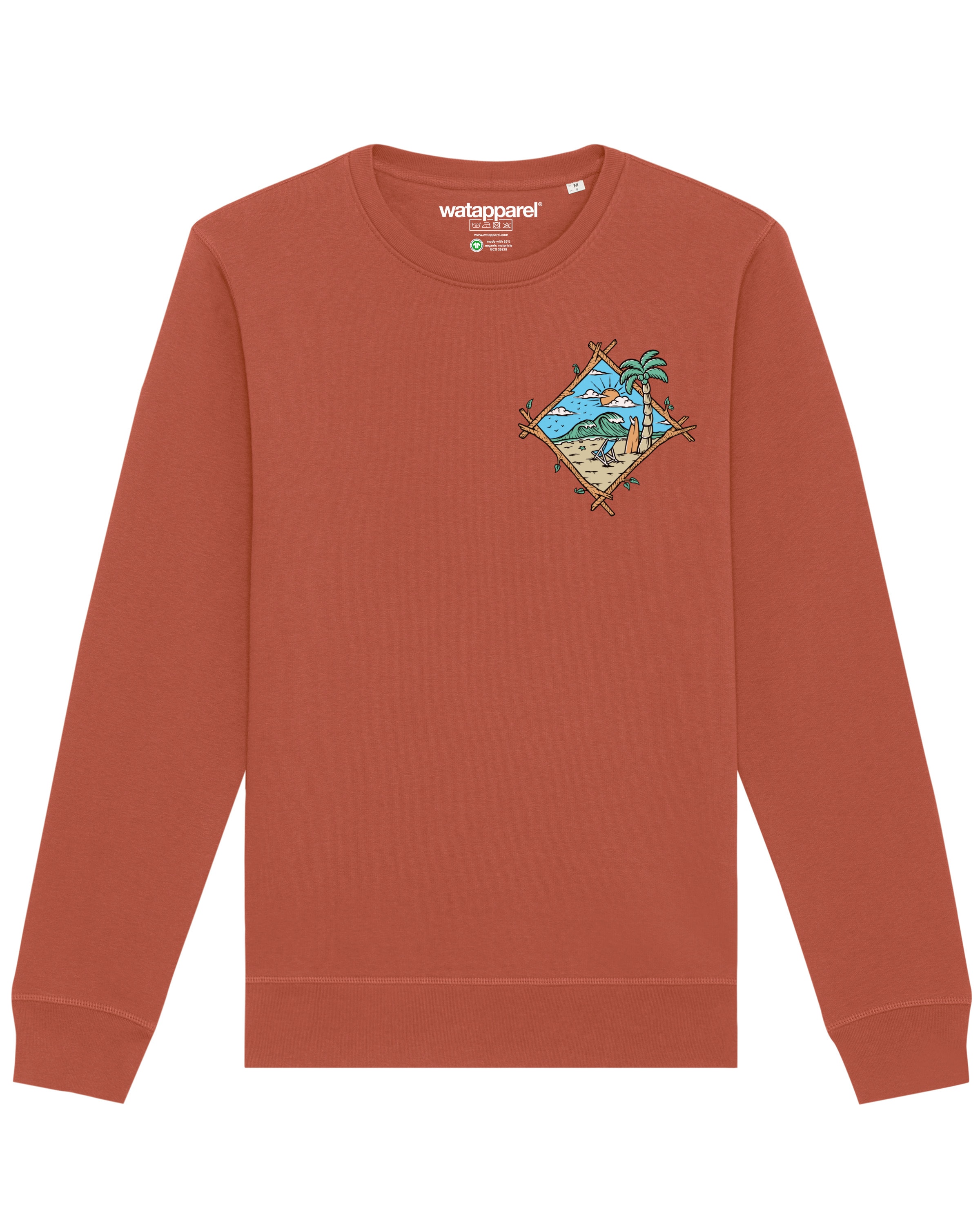 Watapparel Sweatshirt 'Beach is calling' in Brown: front