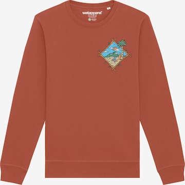 Watapparel Sweatshirt 'Beach is calling' in Brown: front