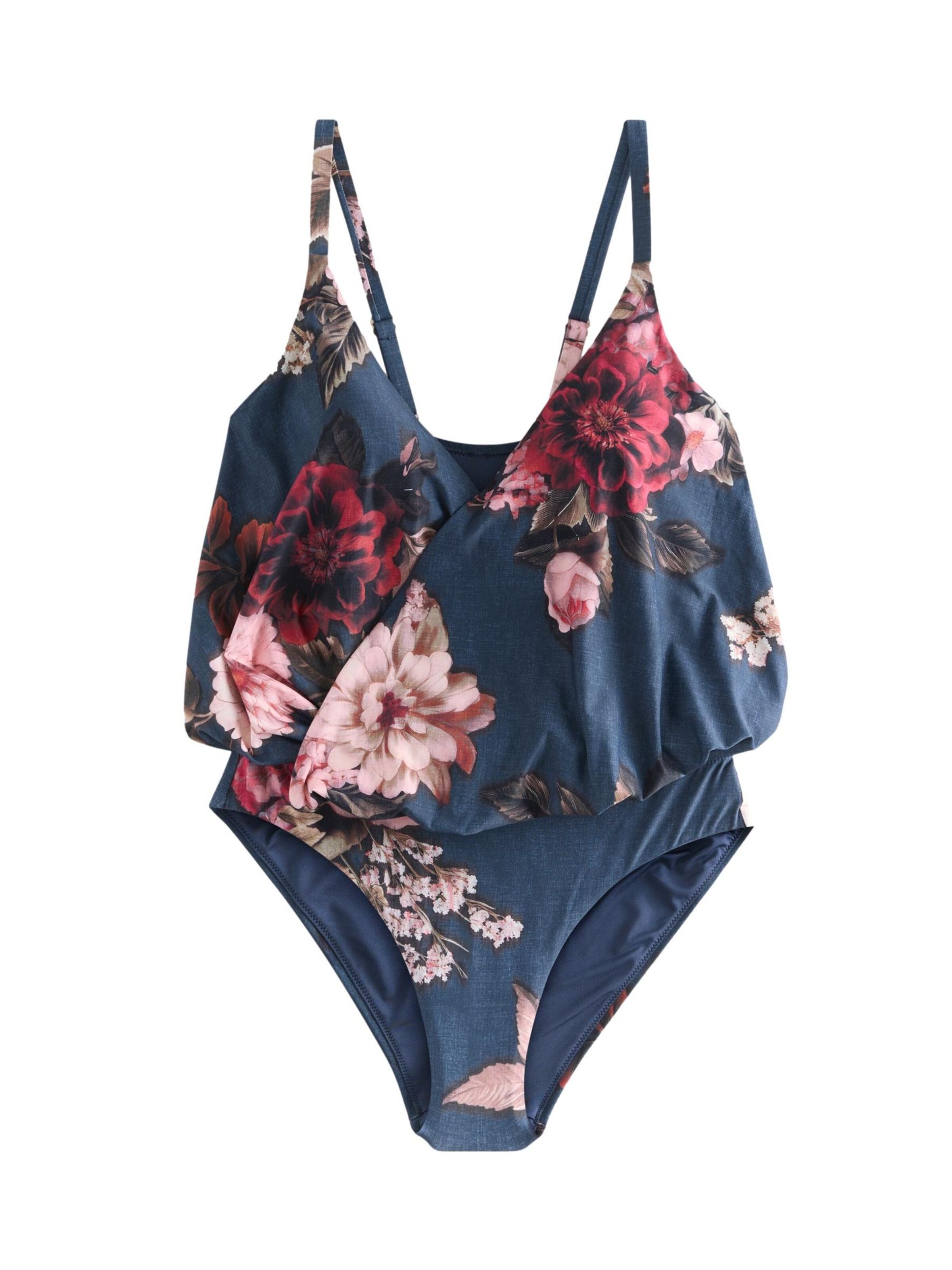 Next Badedragt i navy / gran / lyserød / rød, Produktvisning