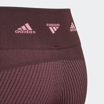 ADIDAS SPORTSWEAR Skinny Sporthose 'Aero Seamless' in Rot