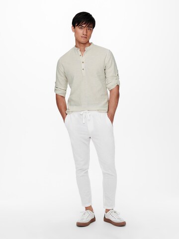 Only & Sons Slim Fit Paita 'Caiden' värissä beige