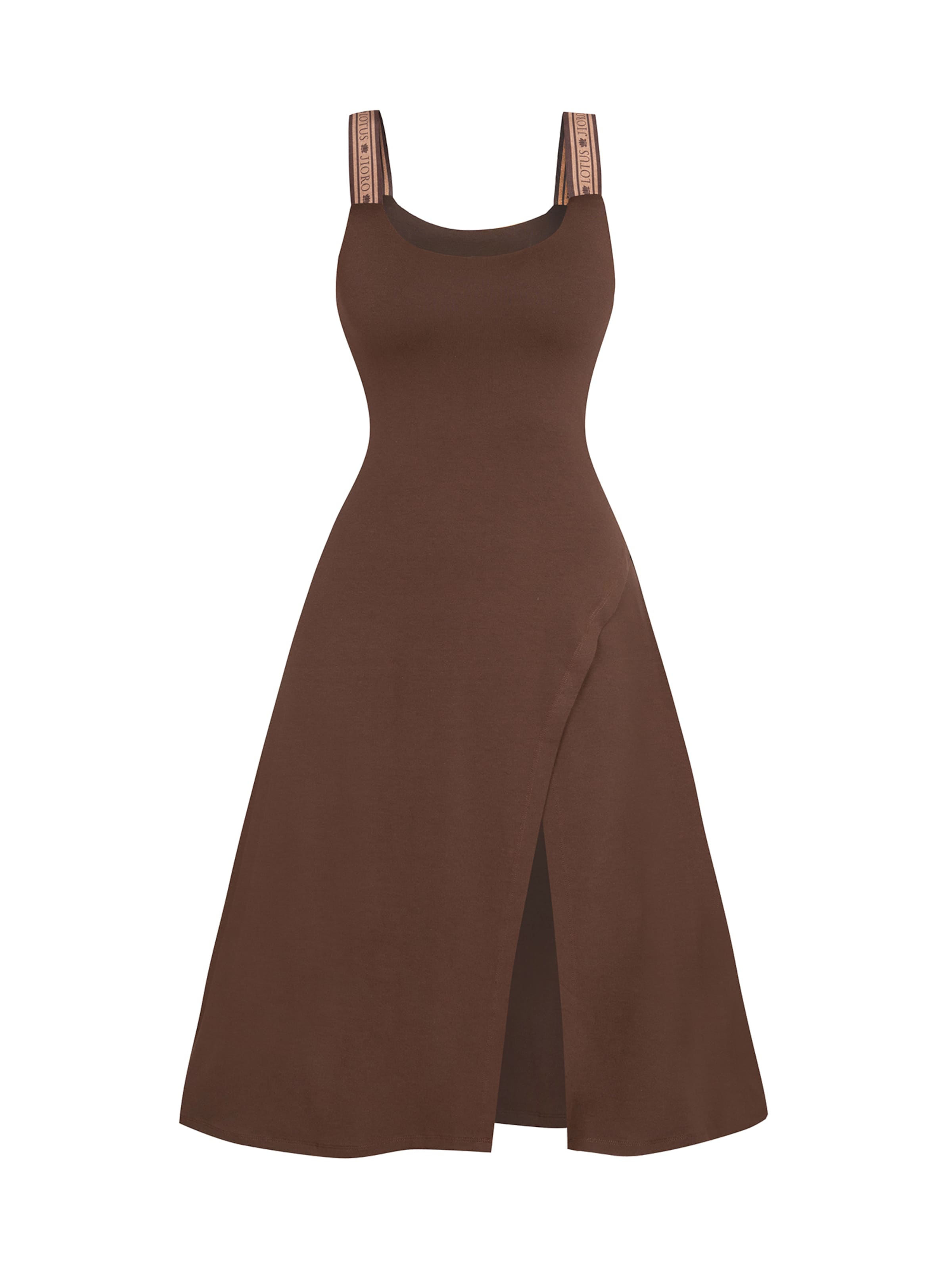 JIORO Jurk 'ESSENTIALS' in Bruin: voorkant