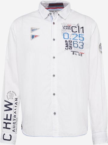 CAMP DAVID - Ajuste regular Camisa 'Laser Sailing' en blanco: frente