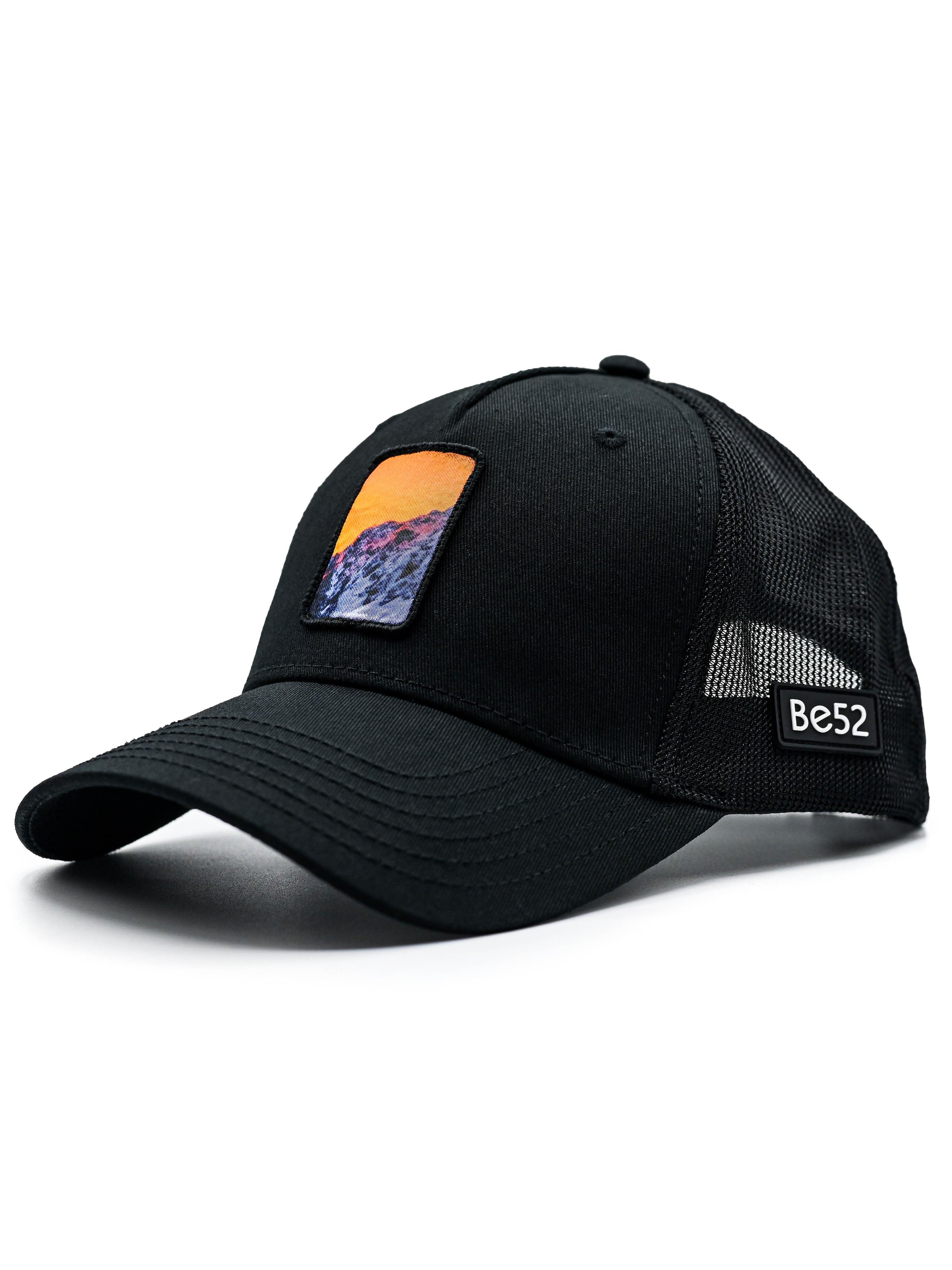 Cappello da baseball 'Alpine premium' di Be52 in nero: frontale