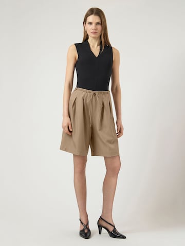 YAS Regular Bandplooibroek 'YASCamia' in Beige