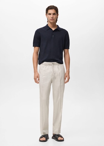 MANGO MAN Regular Pleated Pants 'Tyler' in Beige