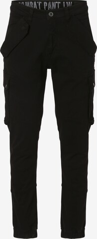 ALPHA INDUSTRIES - Calças cargo 'Combat' em preto: frente