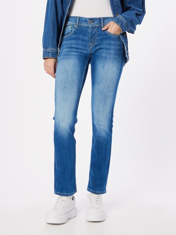 Coupe slim Jean 'Saturn' Pepe Jeans en bleu : devant