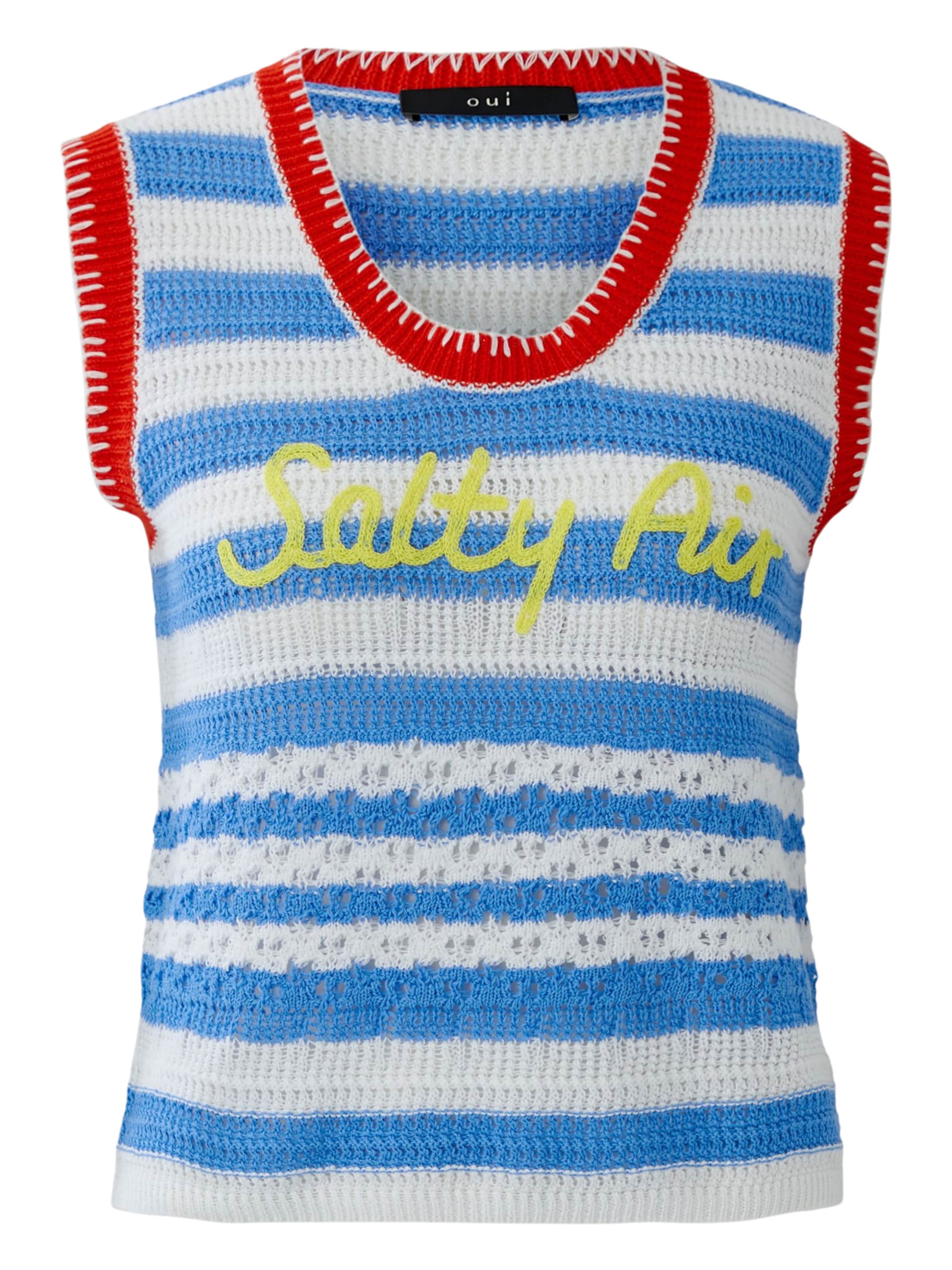 OUI Knitted Top in Blue: front