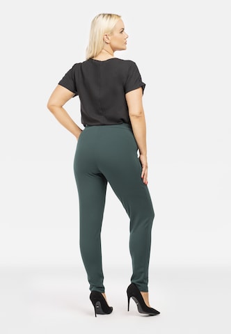 Karko Slim fit Pleat-Front Pants 'ERYKA' in Green