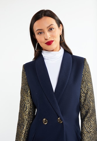 faina - Sobretudo meia-estação em azul