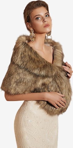 Magicshe Wrap 'Winter Dicker Kunstfell Stola' in Beige: front