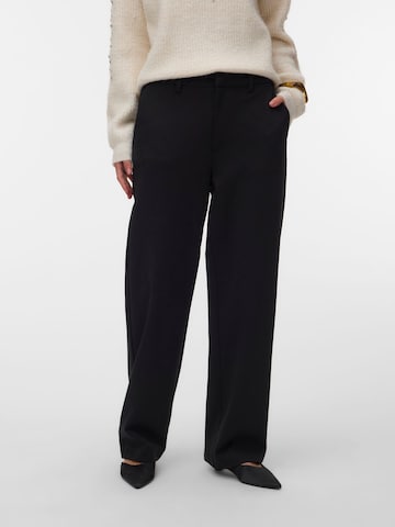 VERO MODA - regular Pantalón plisado en negro: frente