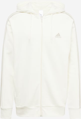 ADIDAS SPORTSWEAR Sportsweatjakke 'Essentials French Terry 3-Stripes ' i hvit: forside