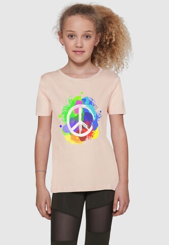 Merchcode T-Shirt 'Peace' in Beige: Vorderseite