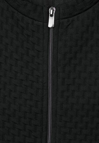 STREET ONE Zip-Up Hoodie in Black