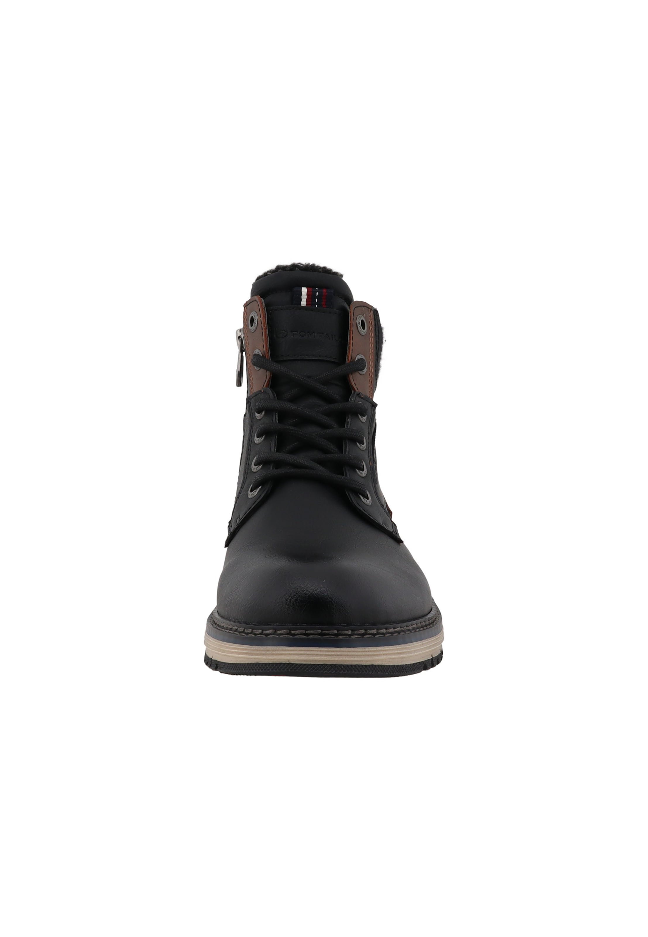 TOM TAILOR - Botas com atacadores em preto