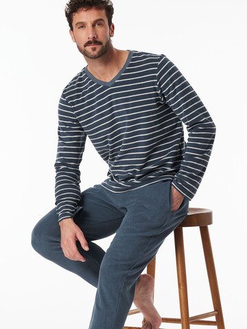 SCHIESSER Pyjama ' Casual Nightwear Frottee ' in Blau: Vorderseite