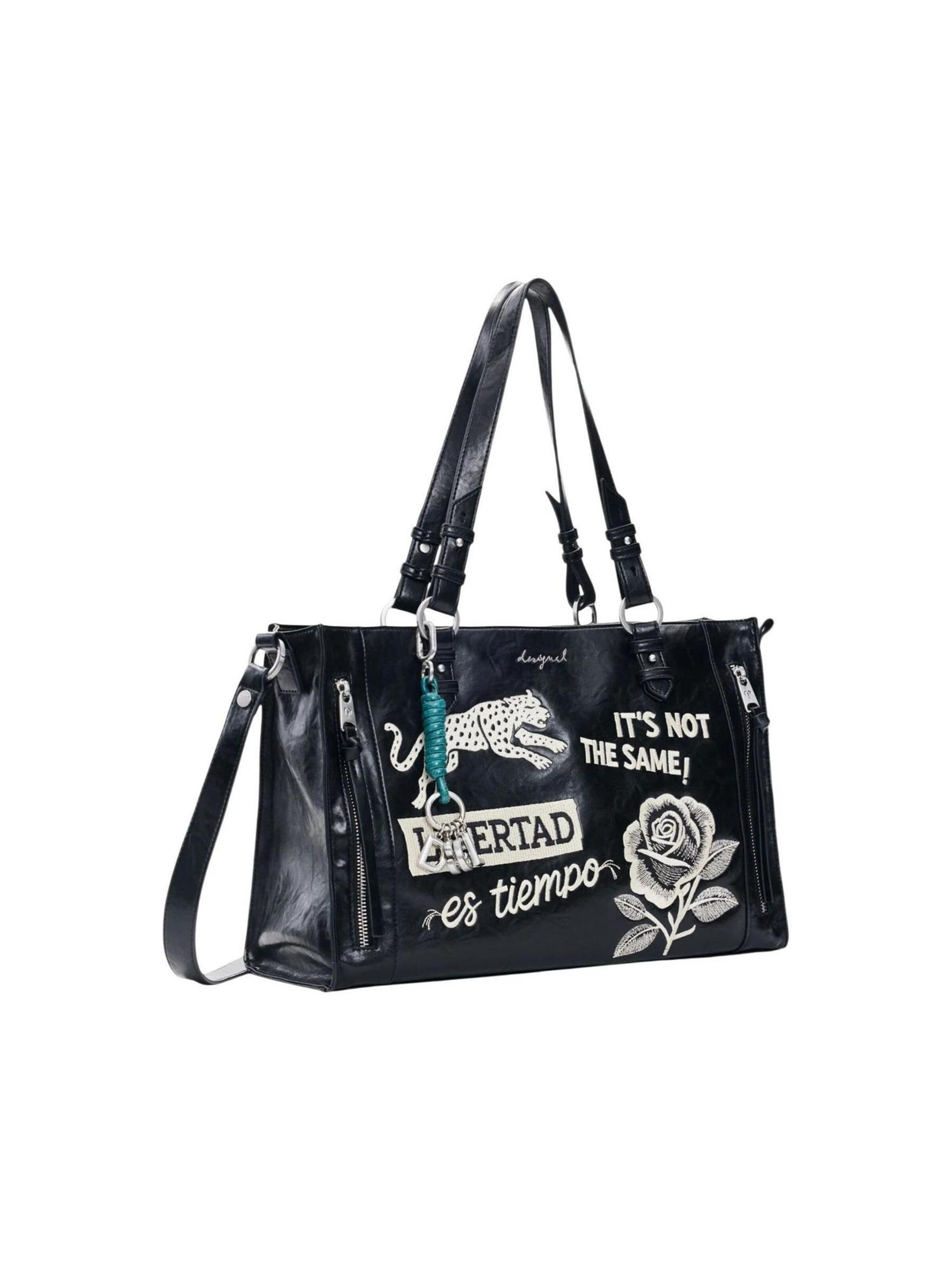 Desigual Schoudertas 'LIBERTAS LIENDO' in Zwart