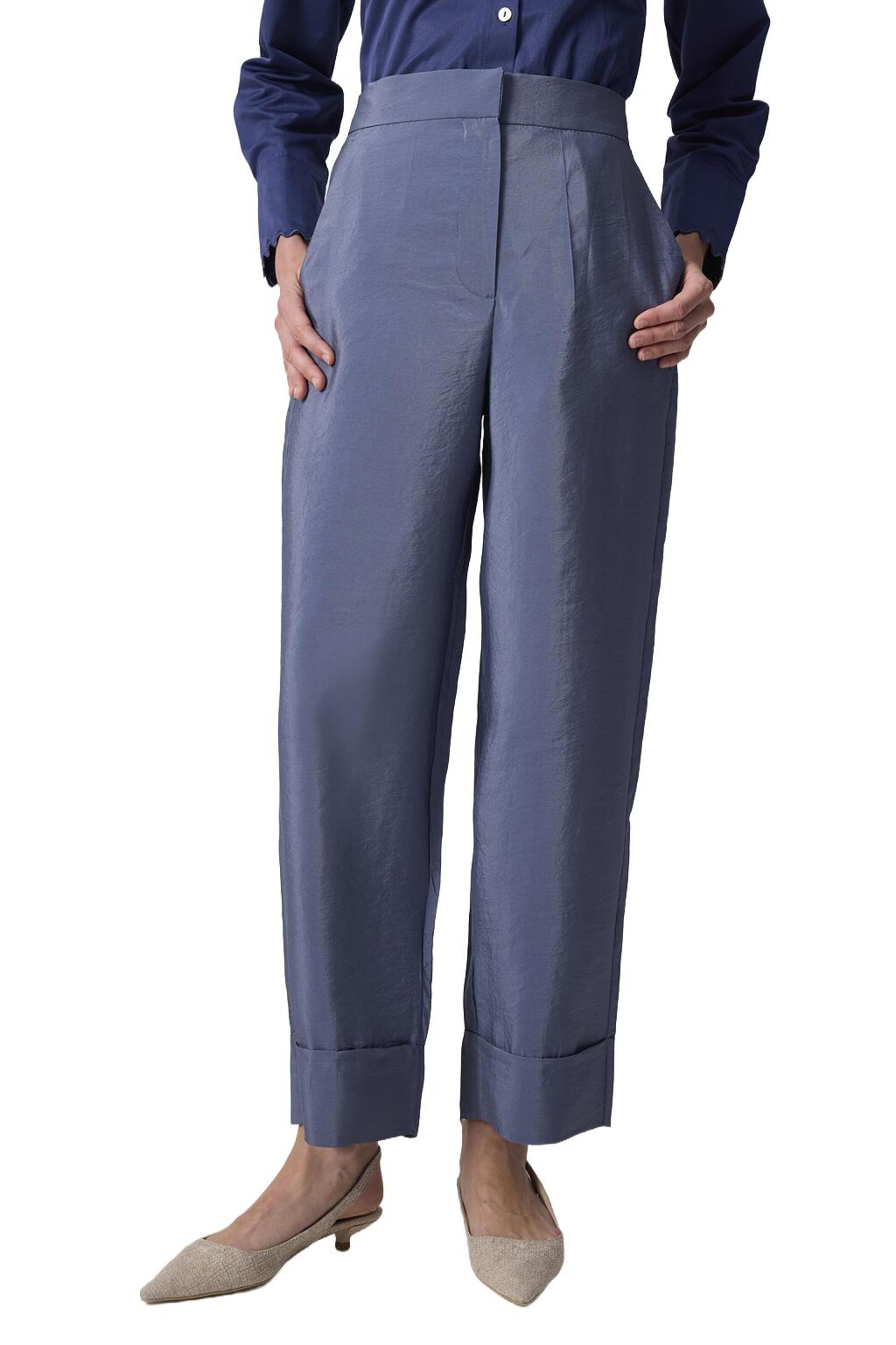 Touche Prive Wide Leg Hose in Blau: Vorderseite