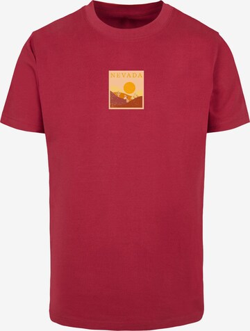 Merchcode Shirt 'Peanuts - Nevada' in Rood: voorkant