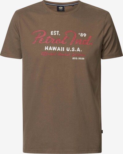 Petrol Industries T-Shirt 'Bonfire' en marron / rouge clair / blanc, Vue avec produit