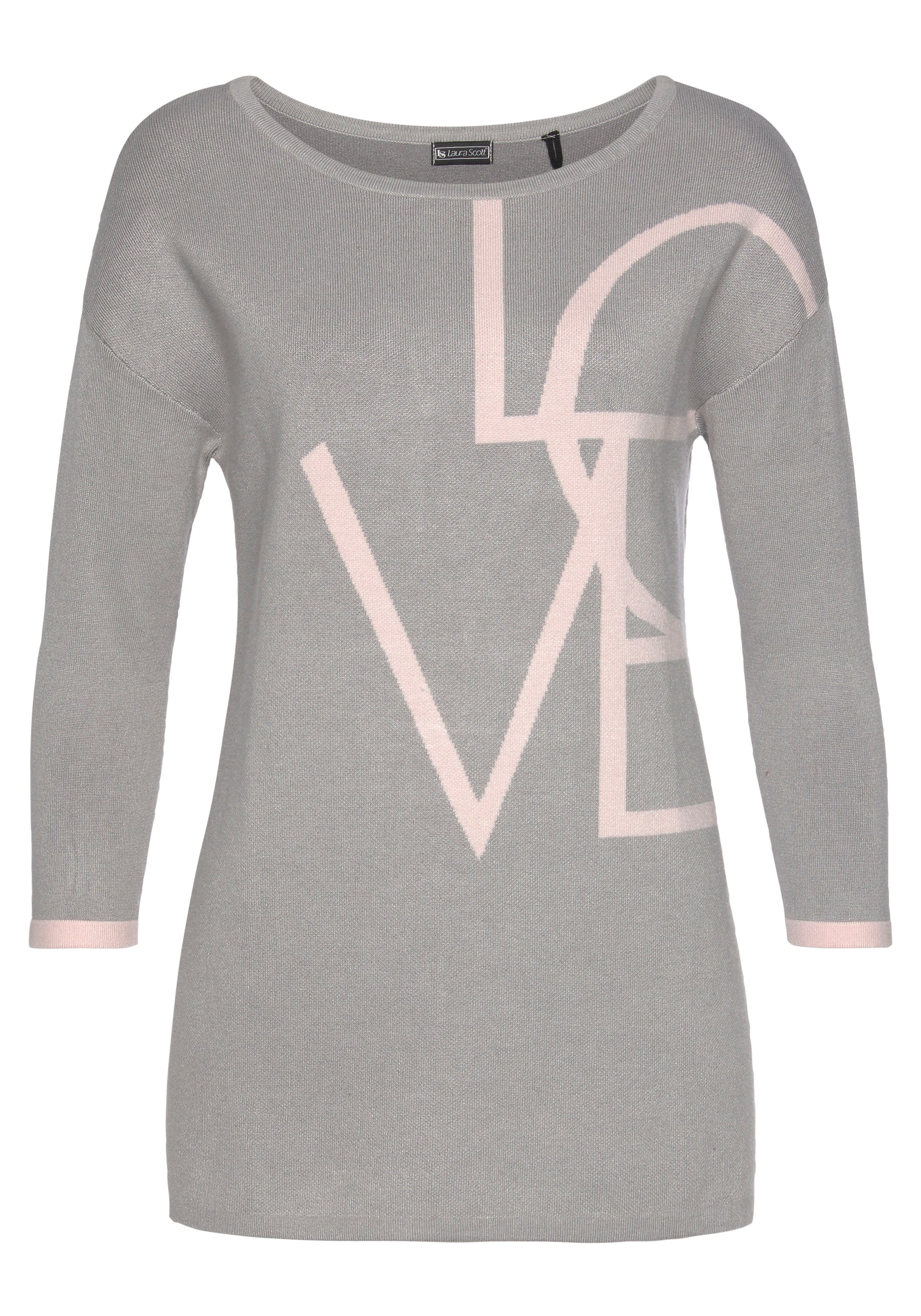 Frauen Pullover & Strick LAURA SCOTT Pullover 'LOVE' in Grau - OG85477