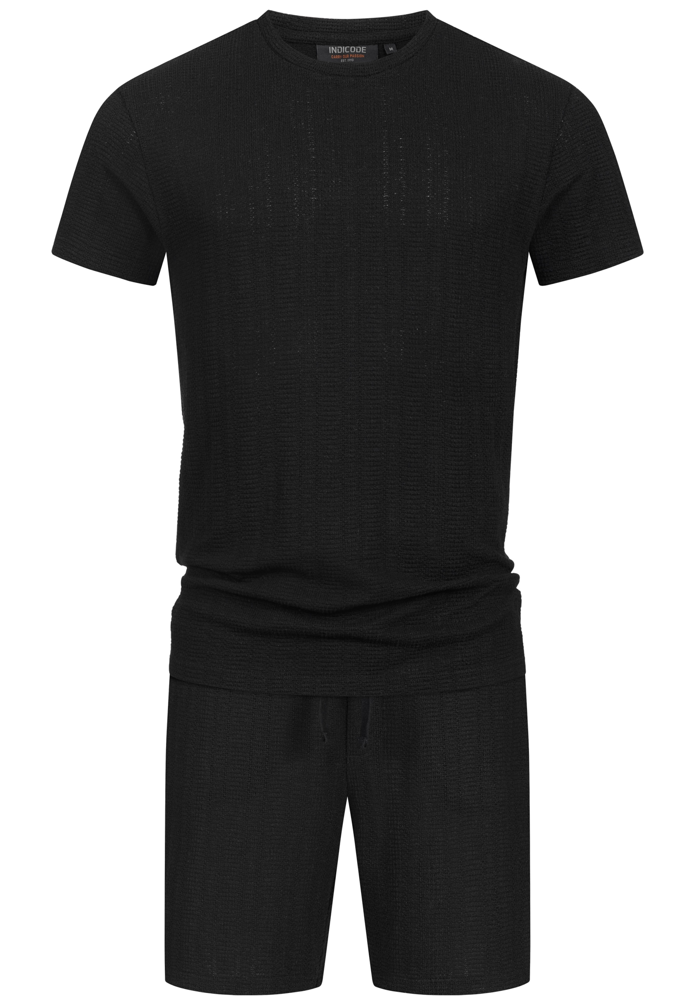 INDICODE JEANS Leisure suit 'Gelo' in Black: front