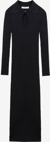 MANGO Плетена рокля 'Coletas' в черно: отпред