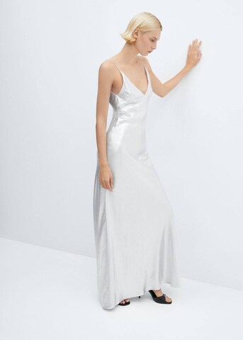 MANGO Evening Dress 'Marta' in Silver