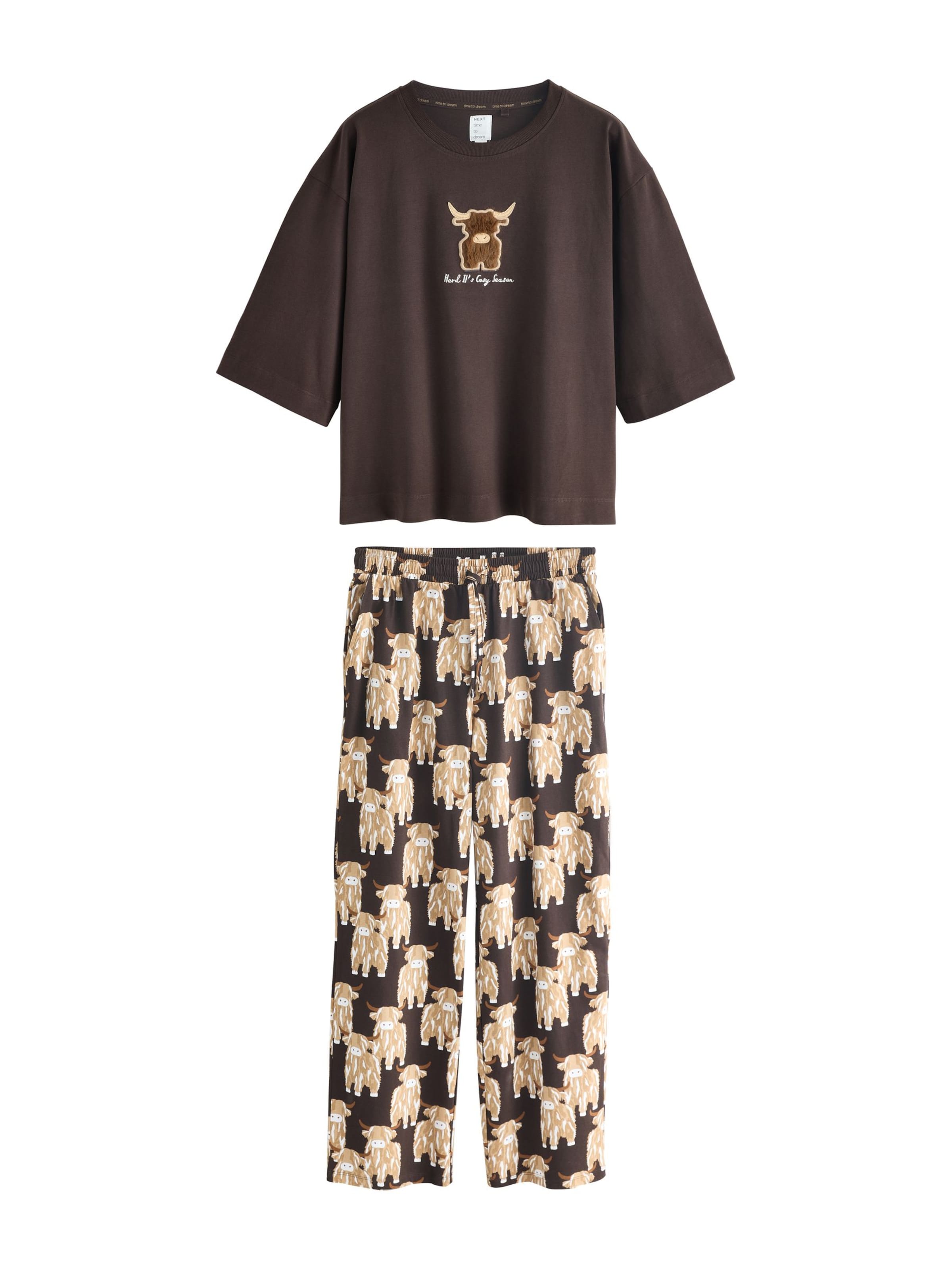 Pyjama Next en marron : devant