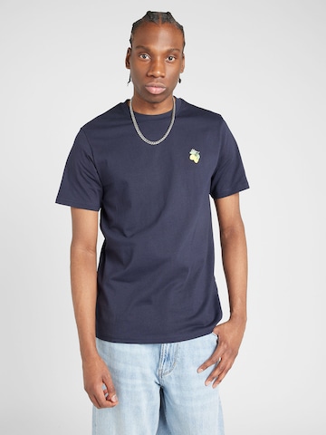 T-Shirt 'Garland' SELECTED HOMME en bleu : devant