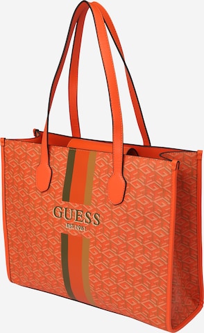 GUESS حقيبة تسوق 'SILVANA' بـ برتقالي: الأمام